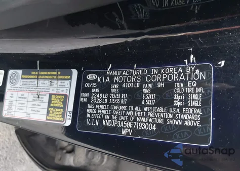 2015 Kia Soul + from USA, damaged, VIN KNDJP3A50F7193004